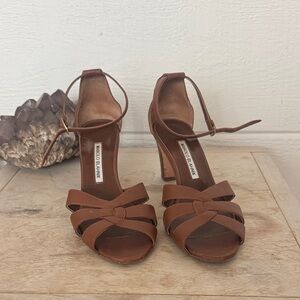 Manolo Blahnik Chestnut Strappy Heels